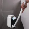 Borstar izefs väggmonterade engångs toalettborste långt handtag rengöring borst hem badrumstillbehör inga återvändsgrenar med rengöringsverktyg