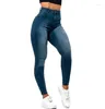 Pantalon en jean pour femmes, mode décontractée, taille haute, poches, élastique, levage des hanches, Slim Fit, Denim, pieds, mode automne/hiver 2024