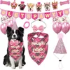 Vêtements pour chiens Fournitures de fête d'anniversaire Chapeau Couronne Vêtements Mignon Bandana pour animaux de compagnie avec nœud papillon Costumes pour chiens