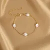 Pulseras de eslabones Accesorio de cristal chapado en oro Corazón Amor Encanto Hecho a mano Joyería de moda colorida para mujeres Adolescentes Niñas