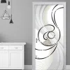 Klistermärken PVC Door Sticker Modern 3D Abstract Silver Line Wallpaper Art White and Black Doors Affisch Selfadhesive Mural Stickers Decor Dekor