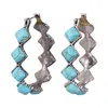 Dangle Chandelier Earrings 1 Pair Women Exaggerated Natural Stone Ethnic Style Bohemian Rhombus Faux Turquoise Statement Fashion Drop Otzqt