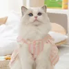 Abbigliamento per cani Abito con maniche svolazzanti con volant Vestiti Gonna a righe per cuccioli Abbigliamento per cani di piccola taglia Abiti per allacciatura con fiocco per gatti Ragazza Dolce Bichon Articolo per animali domestici