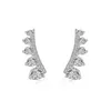 Studörhängen S925 Pure Silverörhängen med zirkonium och symmetrisk design för kvinnor enkla sexiga smycken