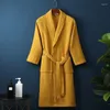 Mens Sleepwear Men Kvinnor Bomull Terry Bathrobe Suck Water Handduk Spa El Long Bath Robe Kimono Plus Size Dressing Gower Lowers Drop Deliv Otqmb