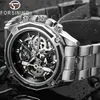 Forsining Men Watch Stainless Steel Military Sport Wristwatch Skeleton Automatic Mechanical Male Clock Relogio Masculino 0609 Y1902555