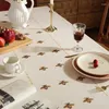 Tischdecke Luxus Stickerei Bee Ablecloth Baumwolle Leinen Esszimmer Abdeckung Home Decor Rechteckige Küche Kaffee Tee Weihnachten Handtuch