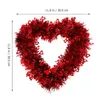 장식용 꽃 발렌타인 데이 화환 빨간 틴셀 하트 모양의 호일 사랑 화환 벽 교수형 표시 웨딩
