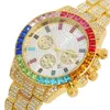 New Three Eyes Fashion Colorful Calendar with Full Diamond Women's Watch