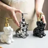 Dispenser Creativo Sabbia Cane Bottiglia di Lozione Dispenser di Sapone in Ceramica per Bagno Domestico Gel Doccia Bottiglia Vuota Bottiglia di Shampoo Portatile