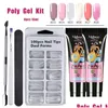 Nagelgel LGHZLINK Poly Extension Kits Kunst Französisch Klare Tarnfarbe Spitze Kristall UV Drop Lieferung Gesundheit Schönheitssalon Dhmkb