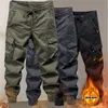 Winter Plüsch Cargo Hosen Männer Jogging Casual Hosen Cott Volle Länge Military Streetwear Herren Arbeit Taktische Trainingsanzug Hosen H7sm #