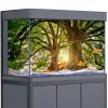 Décorations Fond d'aquarium 3D Racines d'arbres forestiers Nature Tropical HD Impression Papier peint Fish Tank Reptile Habitat Décorations PVC