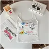 Womens Tanks Camis Sleeveless Sweet Slim Fit Summer Women Tube Y2K Kawaii Cartoon Print Tops Skinny Vest Bottoming Y Drop Delivery App Otpjd