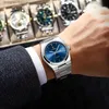 Horloges Poedagar Luxe Heren Waterdicht en Lichtgevend Datum Week Roestvrij Staal Heren Vrije tijd Quartz Heren Klok + BoxC24325