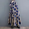 Sukienki swobodne Superaen 2024 Spring Korean Style luźna sukienka z nadrukiem mody elegancka wielka huśtawka