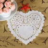 Oreiller 100 pièces tapis de cuisson de gâteau napperons en papier en forme de fleur Table de coeur d'amour floral blanc