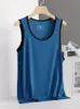 Plus Size Nieuwe Ijs Zijde Klassieke Tank Tops Mannen Sleevel Shirt Zwart Blauw Tees All-Match Heren sneldrogende T-shirt 8xl 7xl 6xl q7v6 #