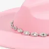 Chapeau de cowboy occidental chapeau de cow-girl scintillant avec strass chapeau de fête d'anniversaire 240312