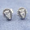 Stud Oorbellen Originele Stralende Teardrops Met Kristal Voor Vrouwen 925 Sterling Zilveren Oorbel Huwelijkscadeau Europa Sieraden