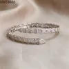 2024 Bracelet Designer Women Top Quality Bangle Snake Bone Full Diamond Bracelet Female Classic Silver Diamond Open Bracelet Female Versatileq cruciani bracelets