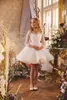 Sparkly Short Ivory Flower Girl Robes 34 Manches Princess Wedding Party Robe Birthday Pageant First Communion 240312