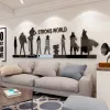 ステッカーワンピースキッズルームウォールステッカー3D漫画の壁紙ホーム装飾ミラーアニメポスターリビングルームの装飾のためのステッカー
