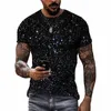 fi unisex stjärnhimmel grafik t skjortor sommar casual män 3d tryckt streetwear hip hop persality korta ärm tees toppar t18d#