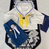 Ensembles de vêtements Basic JK Bleu Trois lignes Blanc Marin Costumes Uniformes scolaires japonais pour filles Jupe plissée Fuku Anime Cos Costumes Femmes