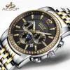 AESOP Luxury Brand Military Watch Men Moon phase Automatic Mechanical Watches Luminous Full Steel Waterproof Clock Men251k