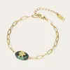 Chaîne Yakang Bracelet chaîne en acier inoxydable PVD plaqué or 18 carats adapté au charme des femmes Turquoise africaine pierre naturelle bijoux de mode cadeaux 240325