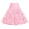 Zaagbladen Tulle Röcke Damen Mode hohe Taille plissierte Tutu -Rock Retro Vintage Petticoat Crinoline Underskirt Faldas Frauen Rock Saia