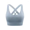 Reggiseni a forma di croce con retro raccolto Reggiseno sportivo antiurto senza anello in acciaio Asciugatura rapida Yoga Fitness di grandi dimensioni Corsa femminile