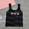 Rhinestone Letter Women Tanks Singlets Sexy Cropped Tank Tops Luxury Designer Knits Casual Daily Summer Singlet Blouse