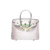 Bolsas de crocodilo bk confiante bolsa de luxo hong kong itgdledy saco de marca autêntica 2024 nova bolsa feminino de grande capacidade o padrão de crocodilo plá tem logotipo hboi