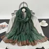 Sarongs New Fashion Lurex Sparkling Glow Wool Packaging Filament Shawl Spanish Luxury Head Beach Stors Fountain Headband Echarpe Bufandas 240325