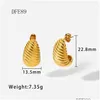 Brincos de garanhão Ins Trendy 18K banhado a ouro Irregar Spiral Dome Studs Jóias à prova d'água Aço inoxidável Chunky Post Brinco Presente Drop de Otrlg