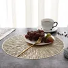 6/4 Stuks Ronde Placemats Restaurant Holle Pvc Decoratie Maaltijd Mat Anti-Eettafel Lijn Mat Steak Plaat pad 240318