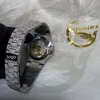 Personnalisez Iced Out Watch VVS Moisanite Diamond Hip-Hop Mécanique de luxe Matches Diamond Classed Business