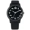 Kreatywna zabawa kwarcowa zegarek dla mężczyzn Black Dial Quartz zegarki Wygodne czarne skórzane paski na rękę dla mężczyzn H10122722