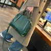 Evening Bags 2024 Winter Autumn Big Capacity Retro Tote Vegetable Tanned Cowhide Leather Women's Handbag Green Yellow Quality Shoulder Bag