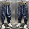 Jeans da uomo di alta qualità nuovo 2024 designer di lusso casual jeans in denim spazzolato allentato per uomo full length gamba larga abbigliamento da strada denim pantaloni haremL2403