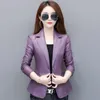 Spring Genuine Leather Jacket Women Korean Fashion Slim Sheepskin Coat Black Red Real Leather jackets ladies Casual Blazer femme