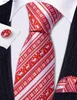 Neck Ties Neck Ties Red Christmas Stripe Men Tie Luxury Brand Jacquard Woven Pocket Square Cufflink Set Party Business Gift Barry.Wang Designer 6575 Y240325