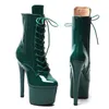 Dance Shoes Leecabe 7inch/17CM Patent PU Upper Hight Heels' Platform Pole Dancing Boot Closed Toe