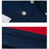 ポロシャツの男性ビッグトールトップスリーブクールトップティーコットコット男性ラージティーサマーフィットスリムパッチワークポロシャツプラスサイズM-6XL D5R3＃