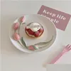 皿プレートインス風3Dチップセラミックデザートプレート朝食ボウルガールハートかわいいケーキ食器儀式装飾ドロップデリバリーオトディー