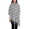 Scarves Lady Scarf Warm Soft Stripe Pattern Head With Long Tassel Fashion Y2k Cool Shawl Wraps Winter Design Bandana