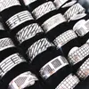 Cluster Rings Wholesale 36/50pcs/lot Top Quality Classic Carved Stainless Steel Ring Men's Fashion Pattern Wedding Jewelry Leisure