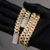 Hip Hop rapper sieraden 18 mm Cubaanse link vs Moissanites 4rows Emerald Cut Moissanite Chain armband